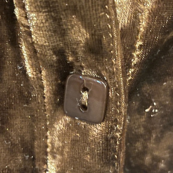 NWT Multiples Velvet Button-Up Shirt in Rich Brown, XL - Picture 4 of 7